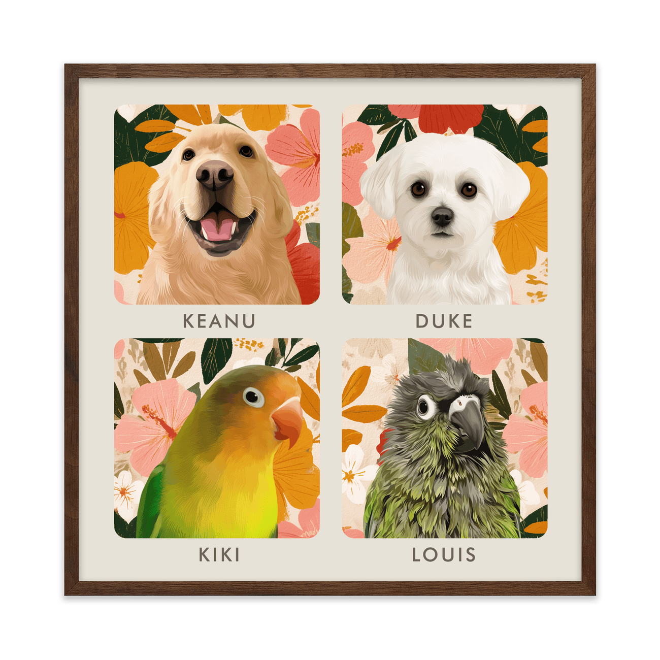 4petportrait-square-goldenhawaiianhibiscus_Walnut-Frame.png