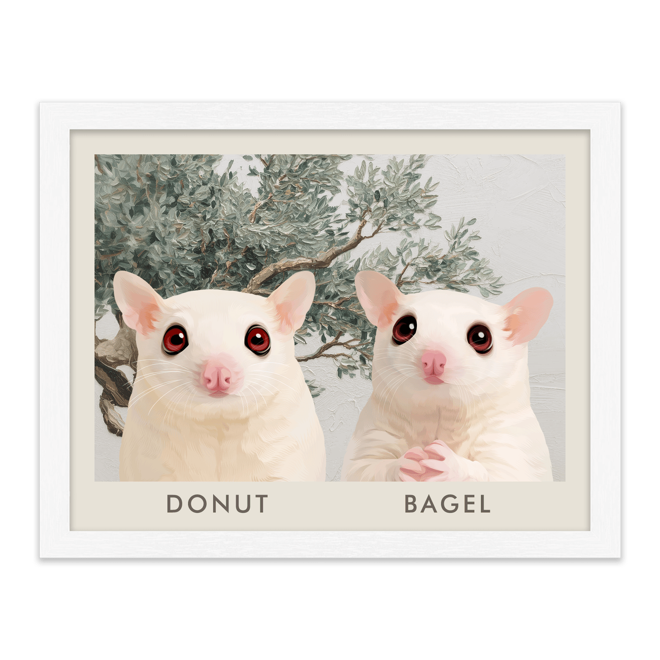 2petportrait-horizontal-mediterraneanolivetreebranch_Standard-White-Frame.png