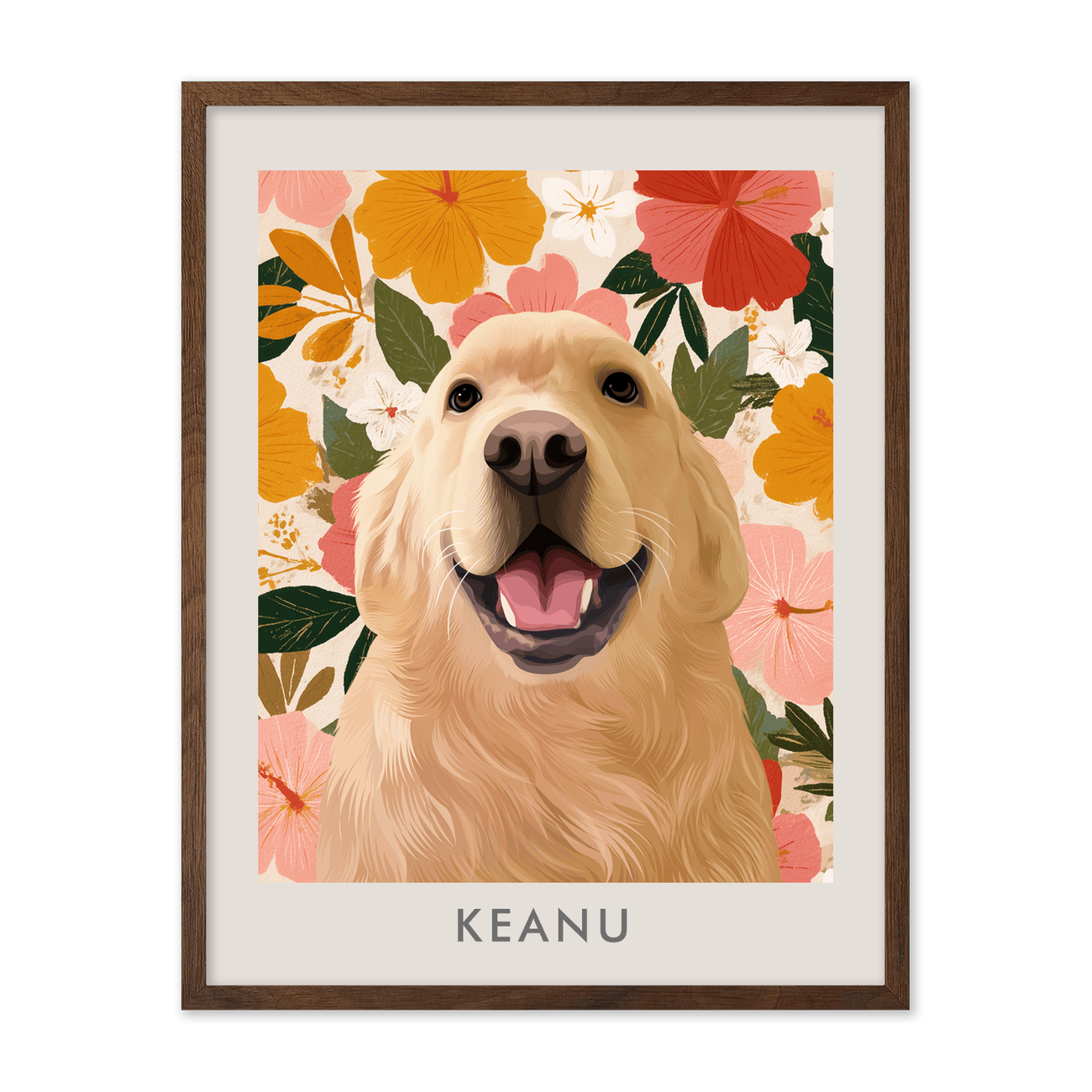 Golden Hawaiian Hibiscus Sunset Pet Portrait