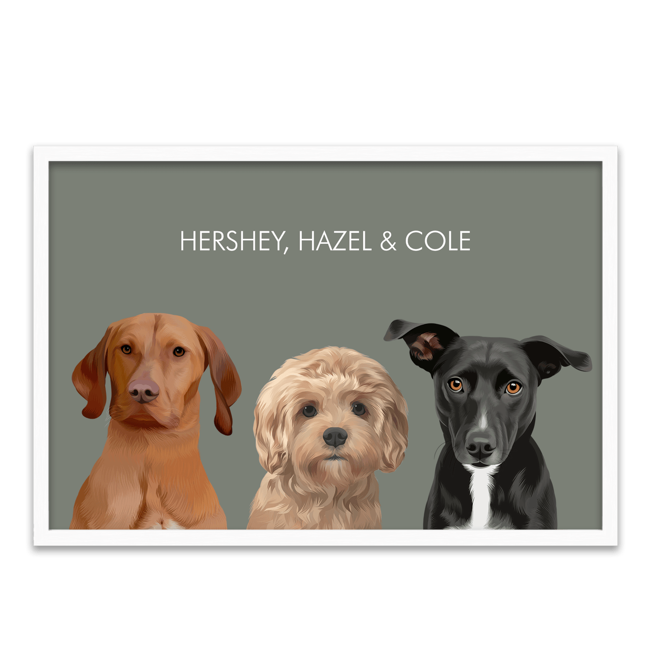 3pet-portrait-square-green-whiteoakframe.png