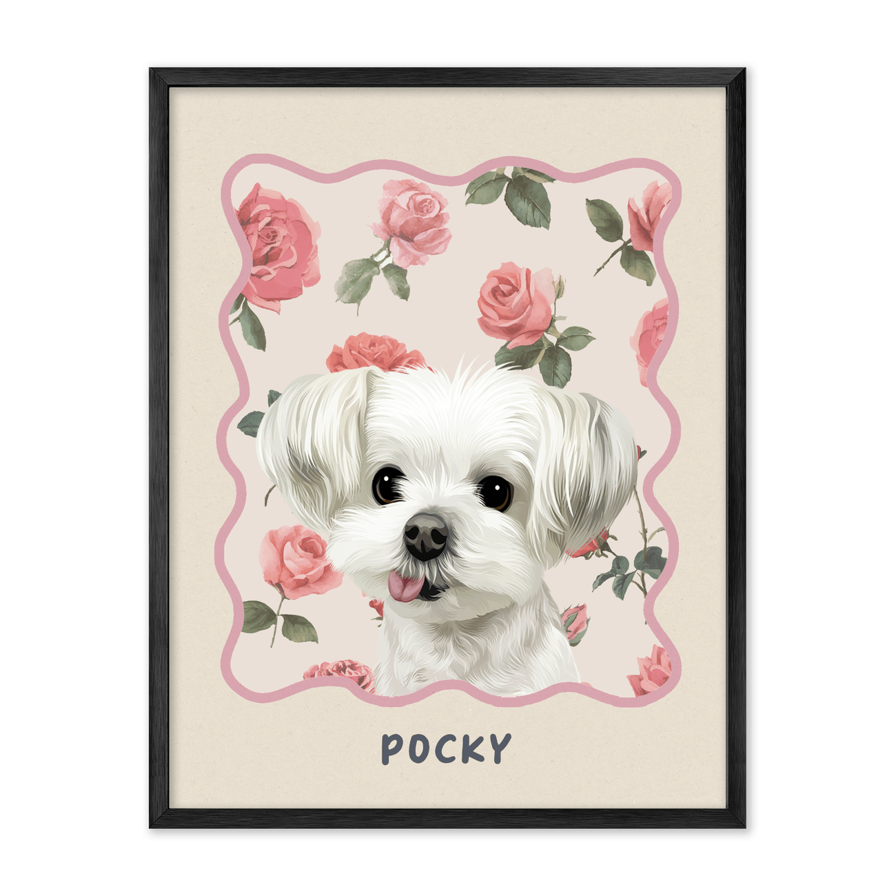 1petportrait-vertical-vintagerosegardenpattern_Metal-Frame.png