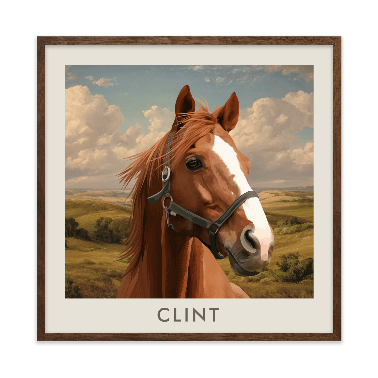 1petportrait-square-greatplainsgrasslandslandscape_Walnut-Frame.png