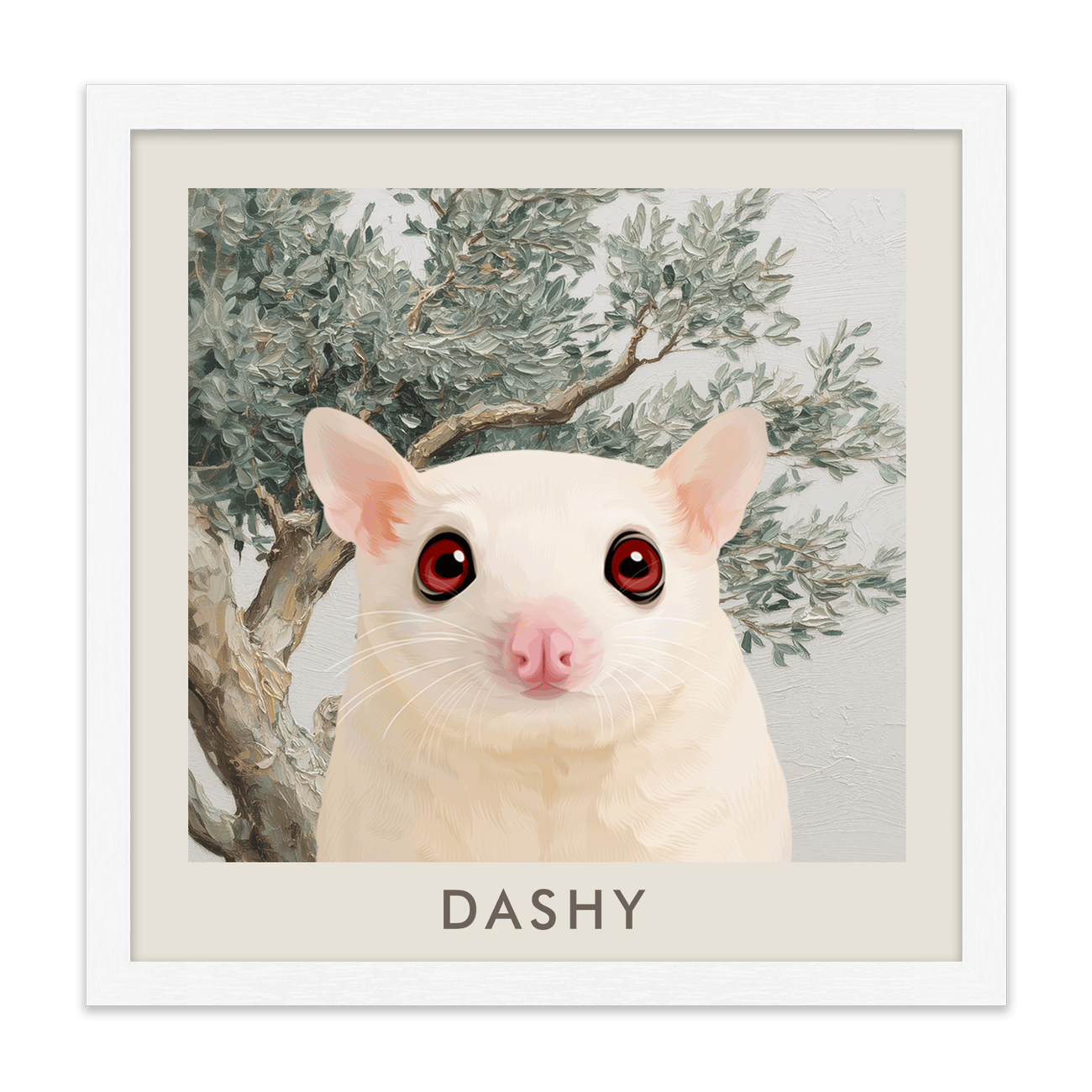 1petportrait-square-mediterraneanolivetreebranch_Standard-White-Frame.png