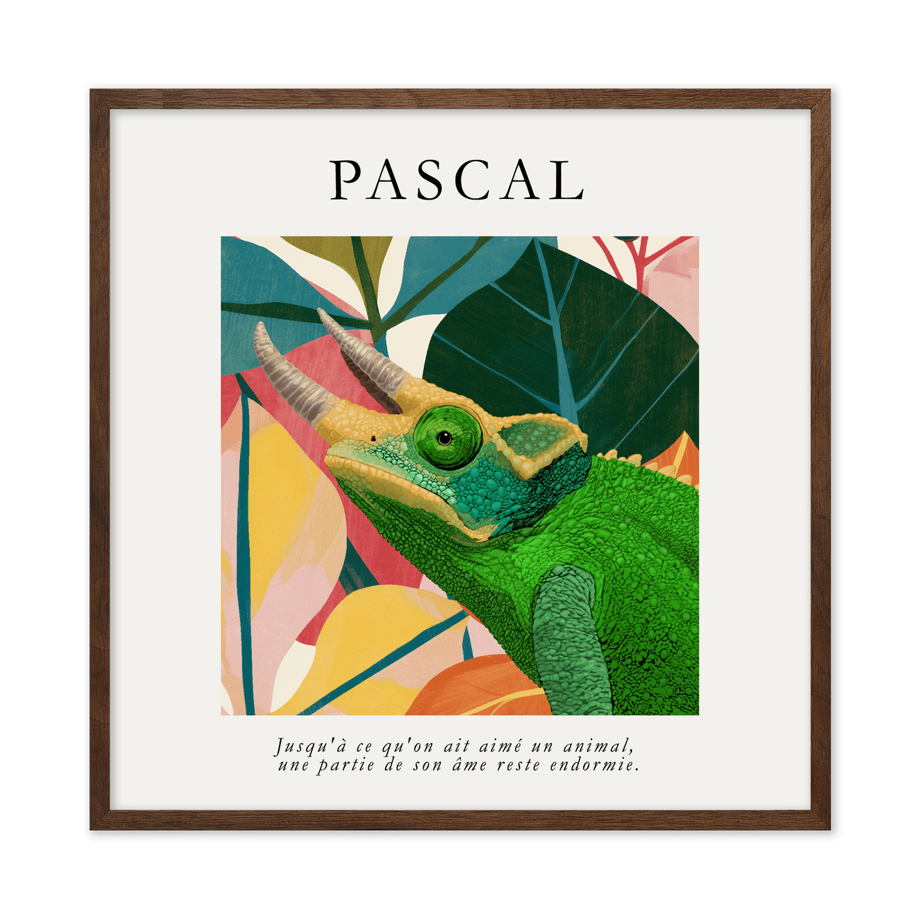 1petportrait-square-playfulabstracttropicalbloompetportrait_Walnut-Frame.png