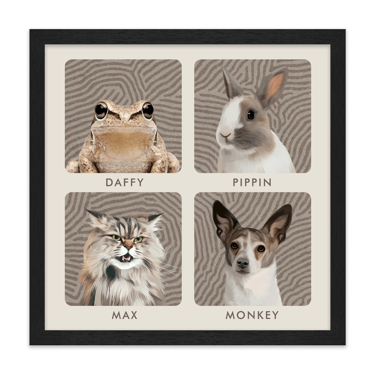 4petportrait-square-organicterrainlinesminimalist_Standard-Black-Frame.png