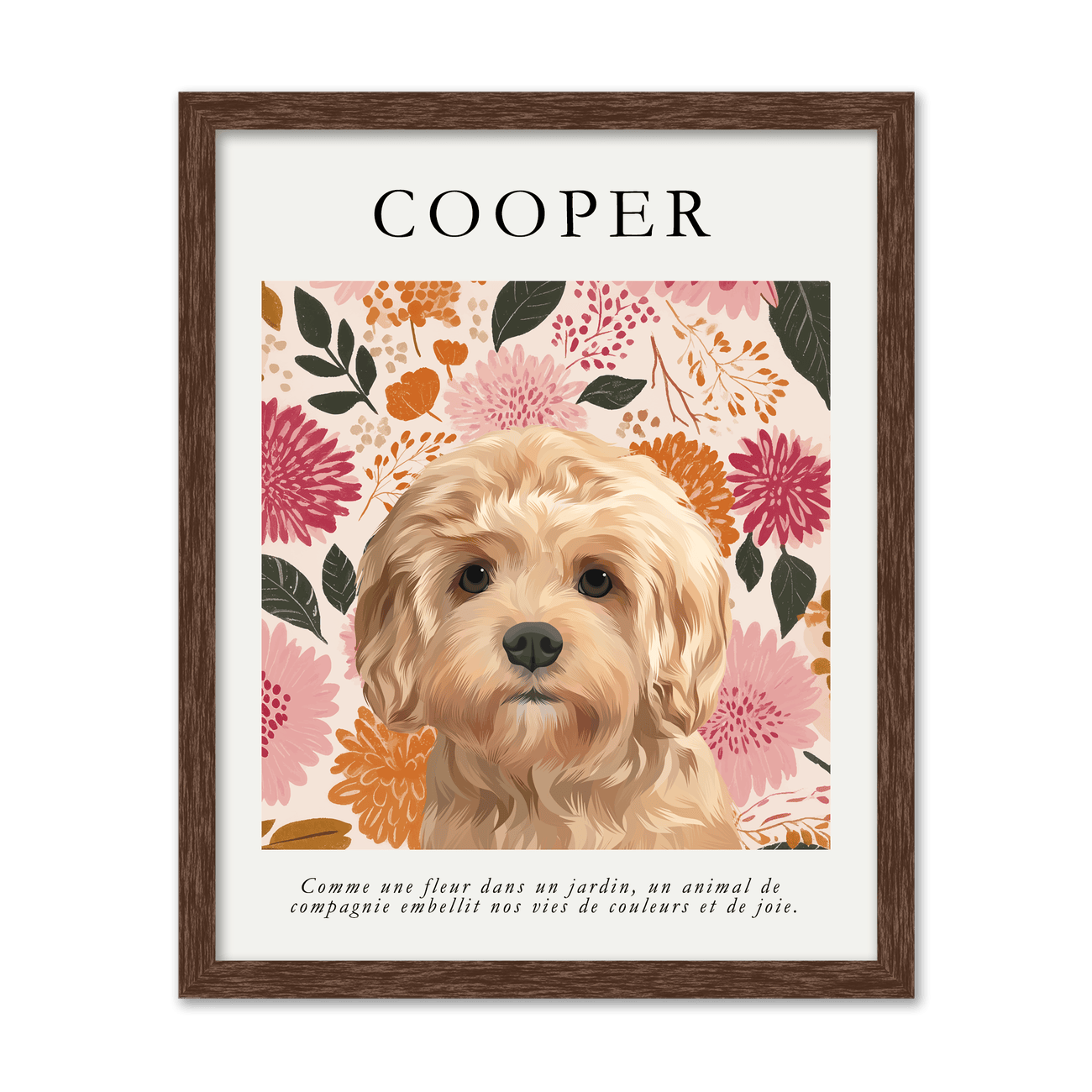 Golden Sunset Wildflower Pet Portrait
