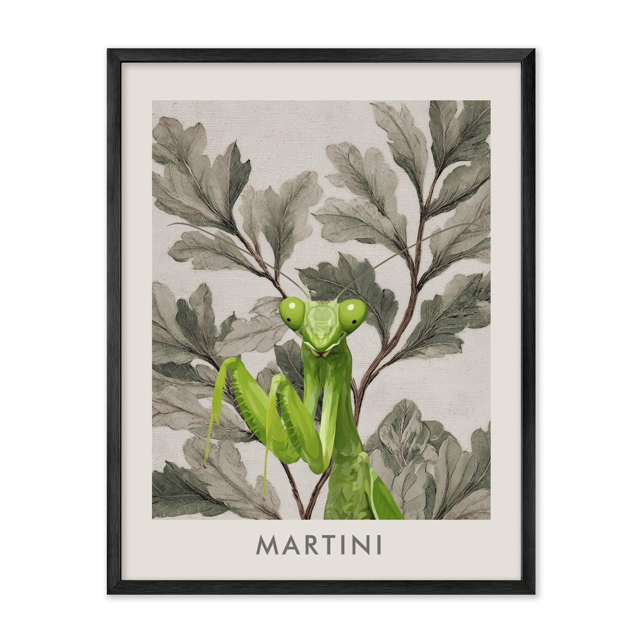 petportrait-vertical-vintagebotanicaloakleaves_Metal-Frame.png
