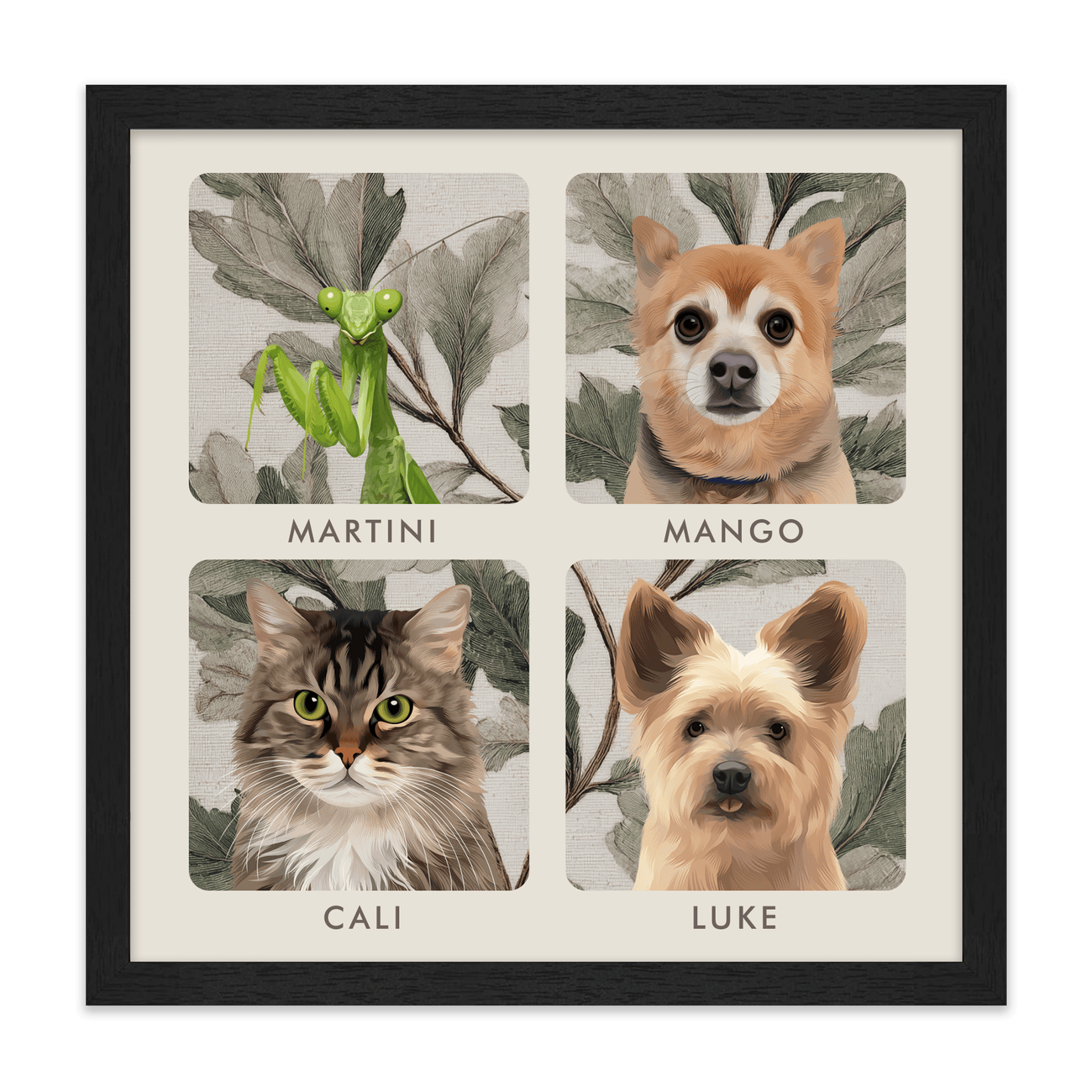 4petportrait-square-vintagebotanicaloakleaves_Standard-Black-Frame.png
