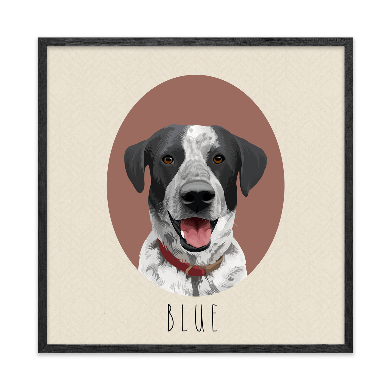 1petportrait-square-darkchestnut-neutralcoloredovalshaped_Black-Oak-Frame.png