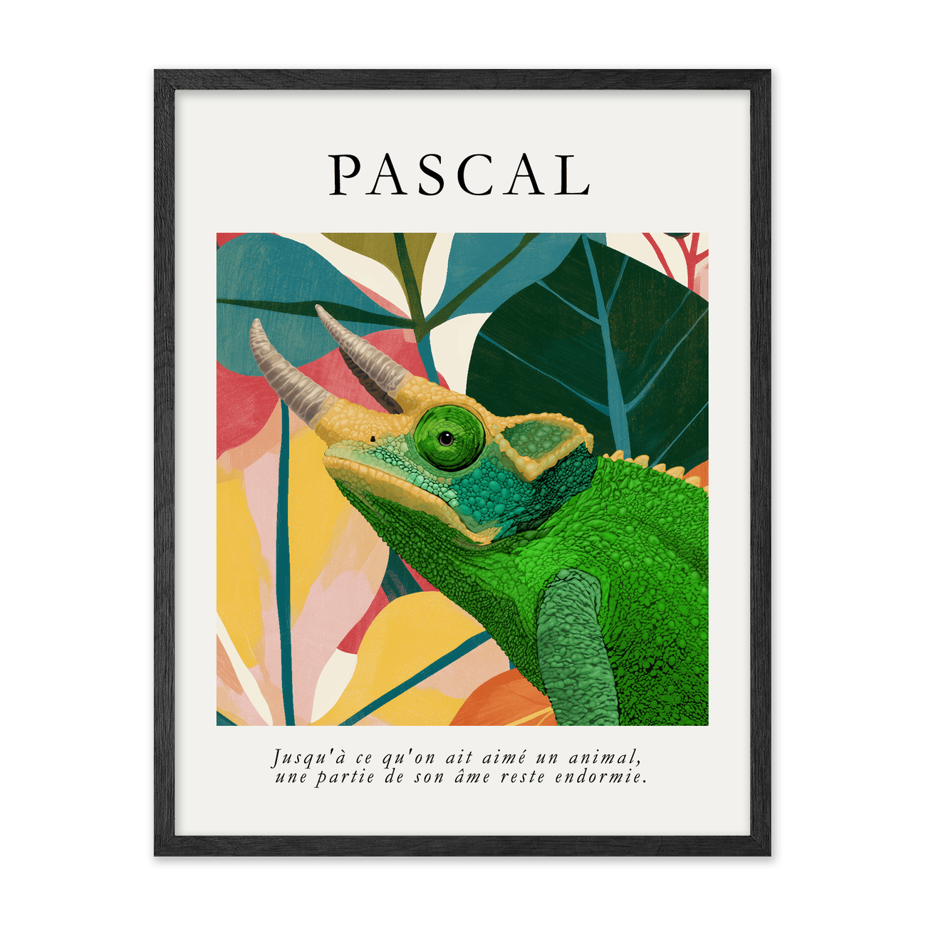 1petportrait-vertical-playfulabstracttropicalbloompetportrait_Black-Oak-Frame.png