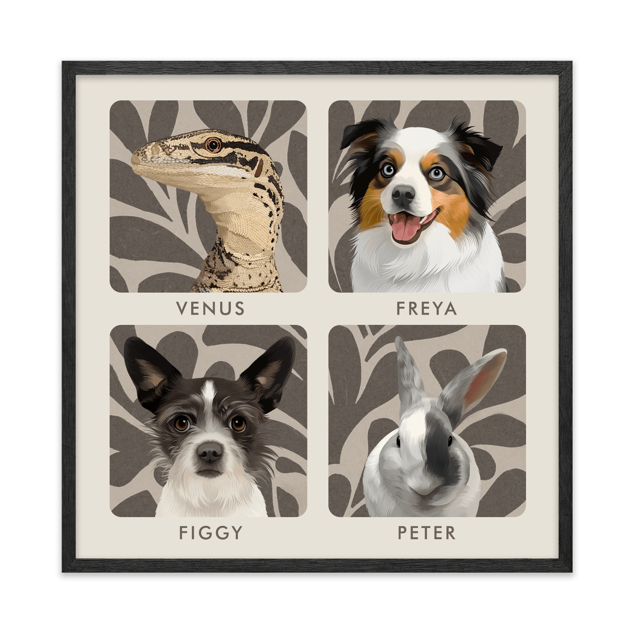 4petportrait-square-earthyfloralblockprint_Black-Oak-Frame.png