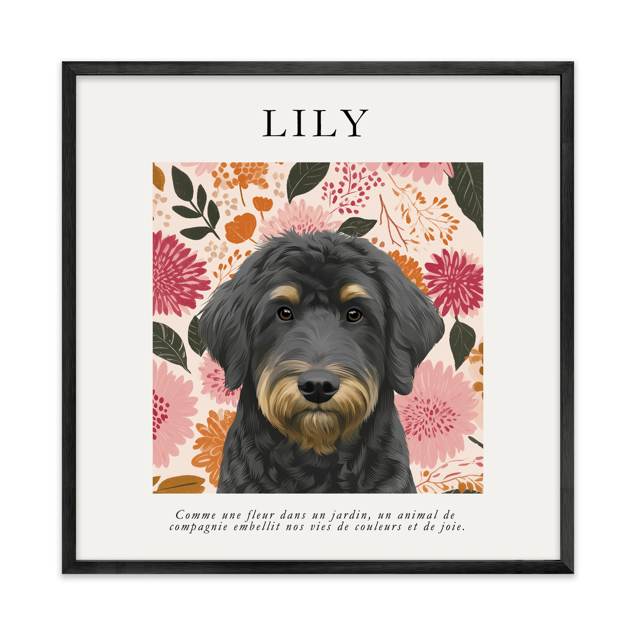 1petportrait-square-warmgoldensunsetwildflowers_Metal-Frame.png