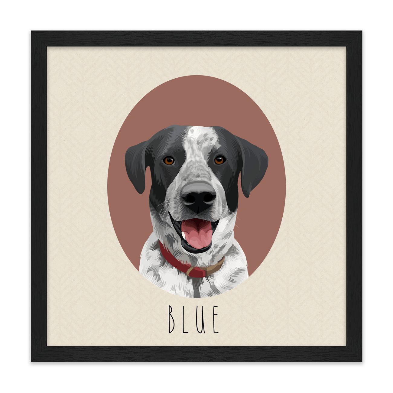 1petportrait-square-darkchestnut-neutralcoloredovalshaped_Standard-Black-Frame.png