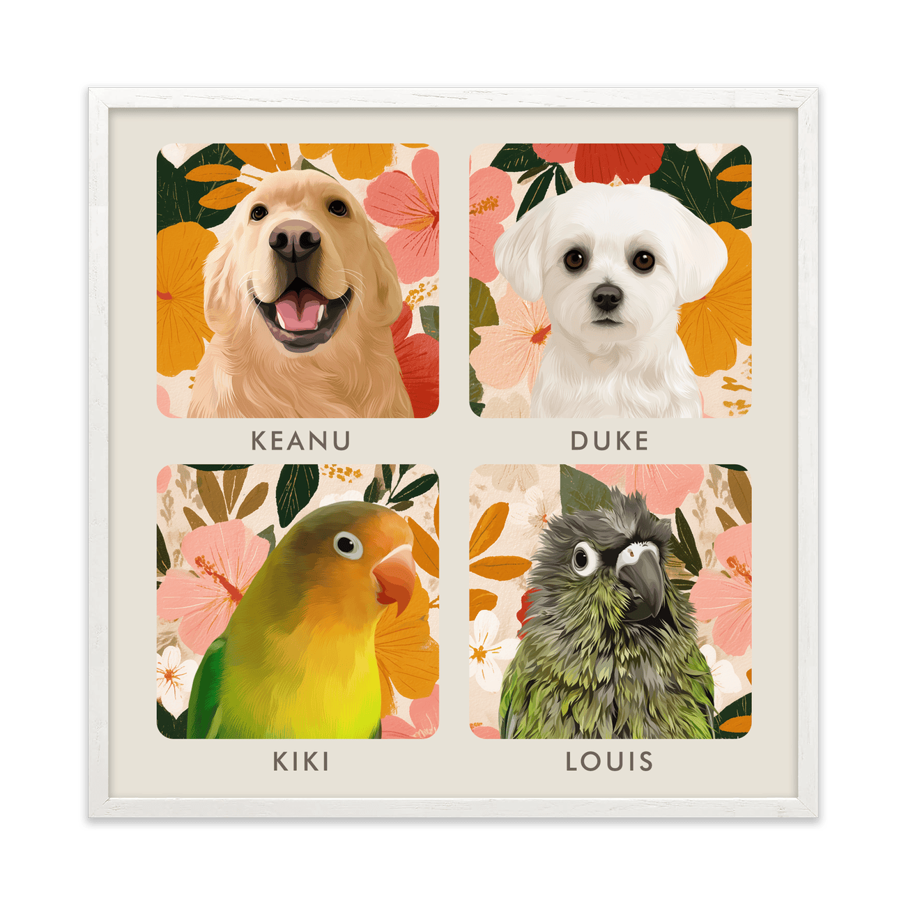4petportrait-square-goldenhawaiianhibiscus_White-Oak-Frame.png