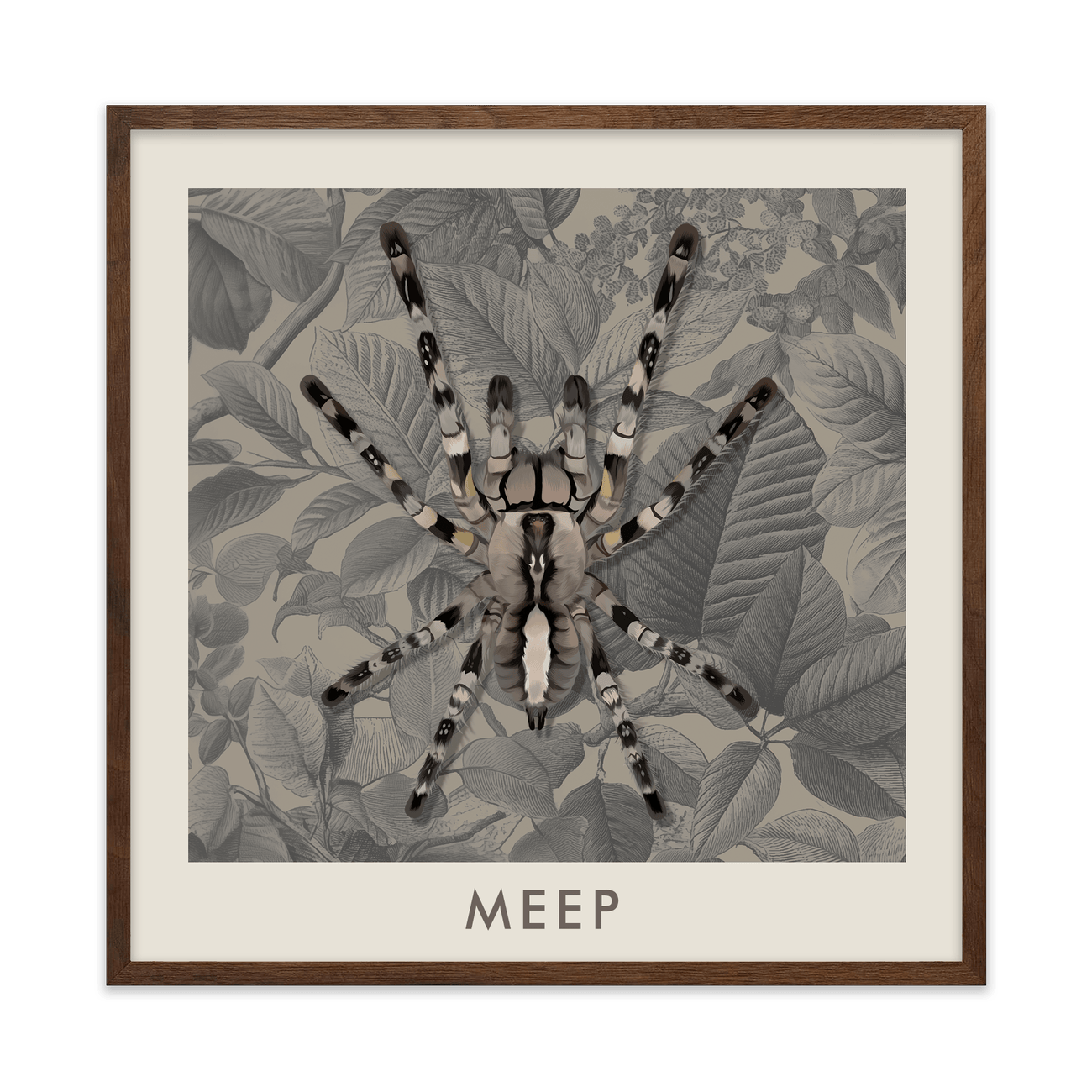 1petportrait-square-vintagebotanicalengravedleaves_Walnut-Frame.png