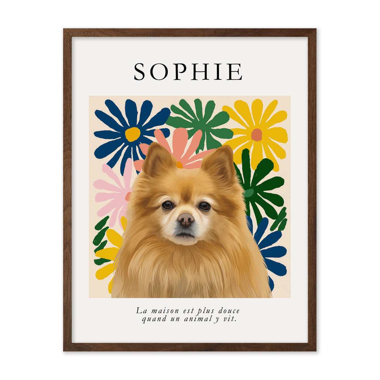 Modern Matisse Inspired Floral Pet Portrait