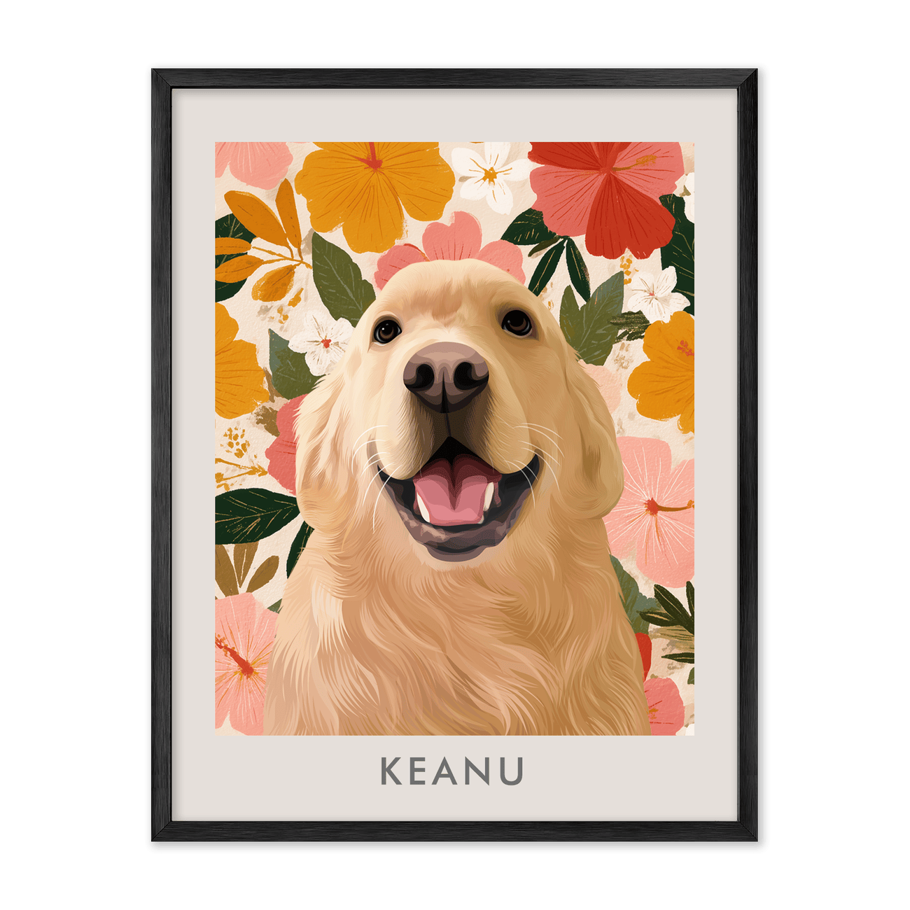 petportrait-vertical-goldenhawaiianhibiscussunset_Metal-Frame.png