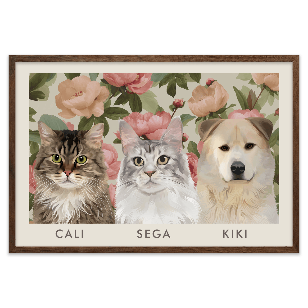 3petportrait-horizontal-vintageblushpinkpeonies_Walnut-Frame.png