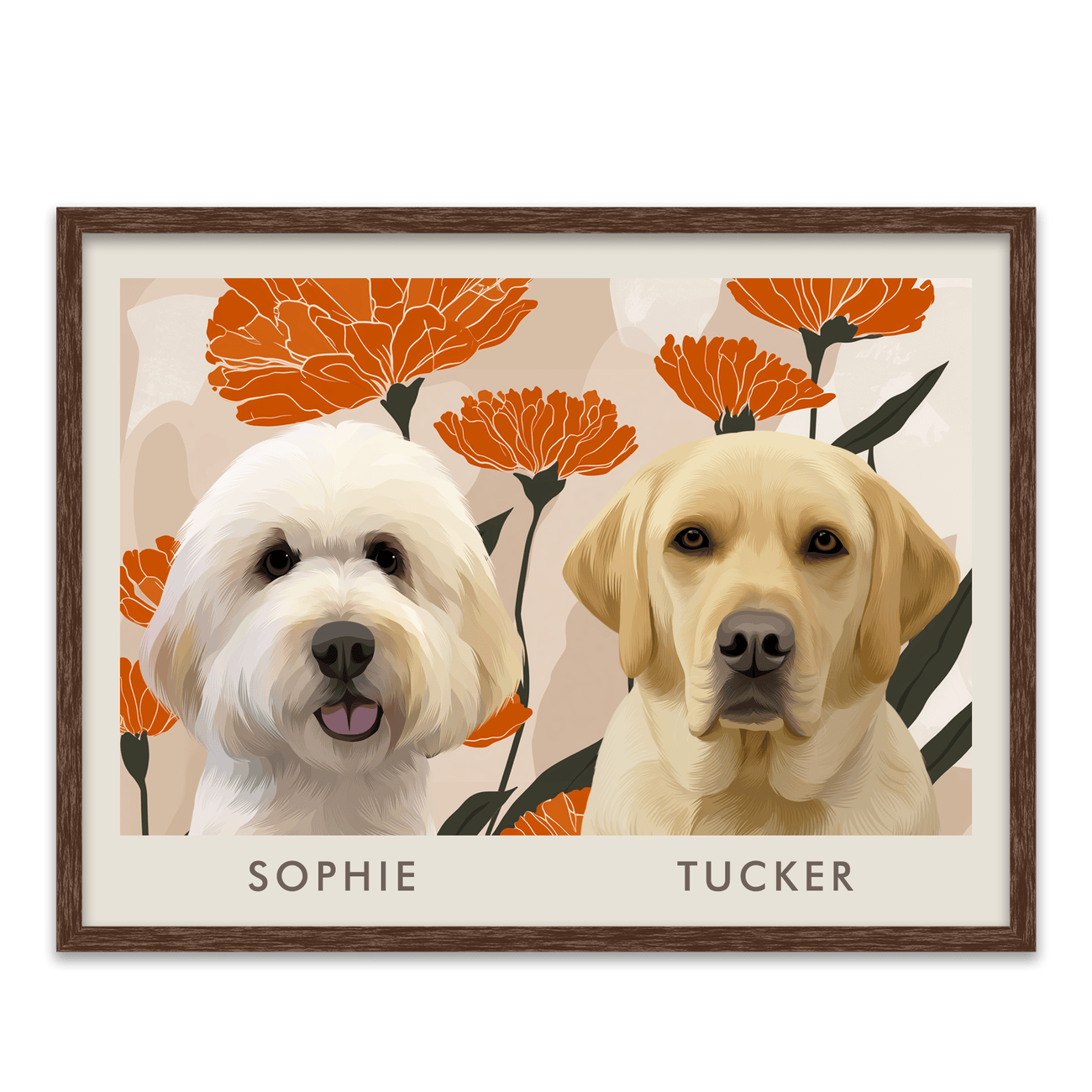 2pet-portrait-horizontal-marigolds-walnutframe.png