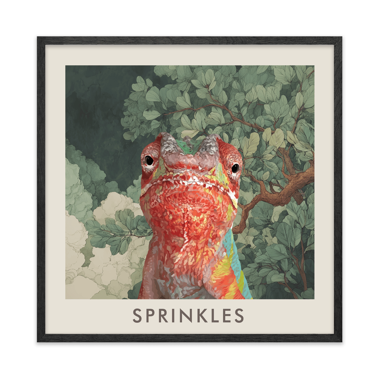 1petportrait-square-enchantedjungleforestthemed_Black-Oak-Frame.png