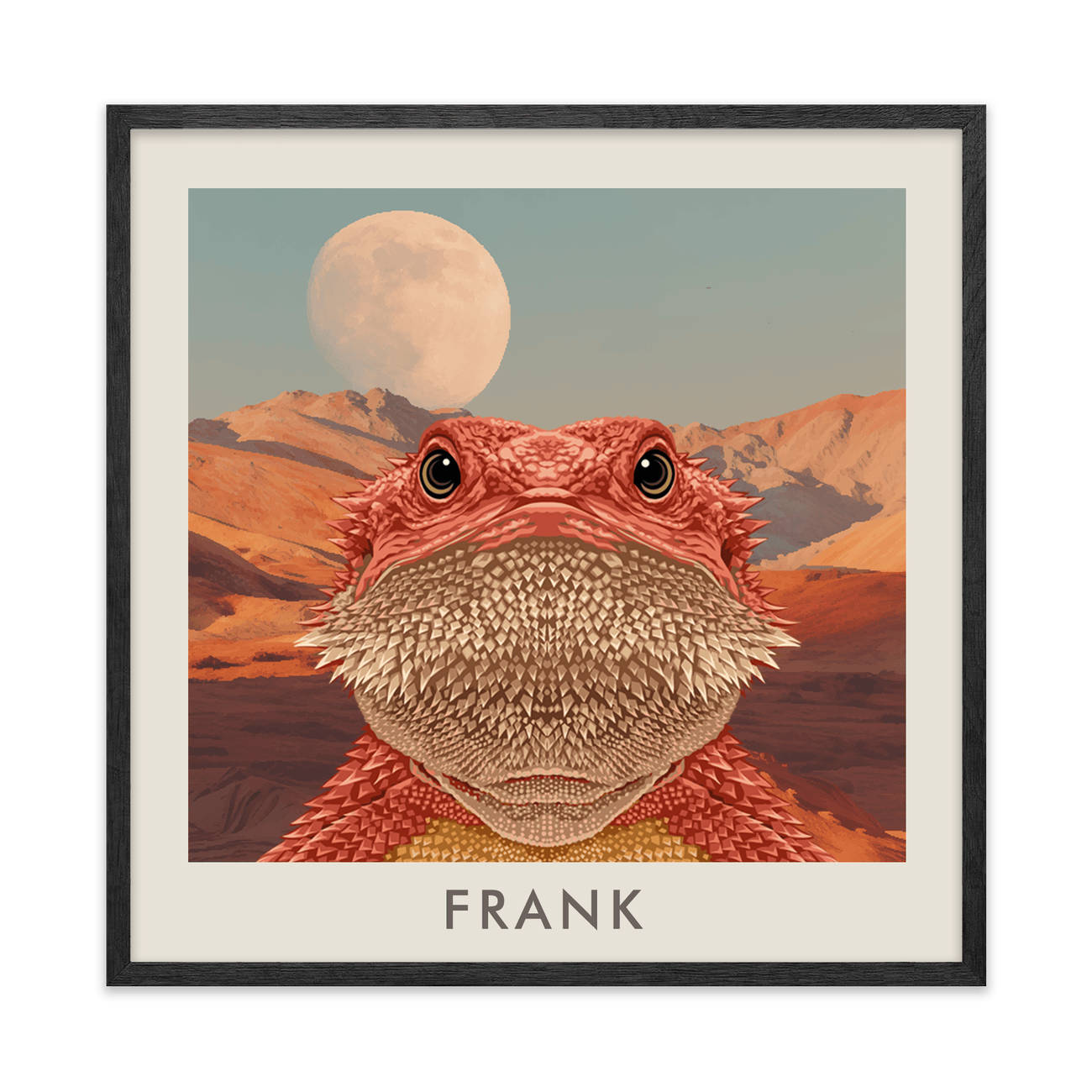 1petportrait-square-desertmoonriselandscape_Black-Oak-Frame.png