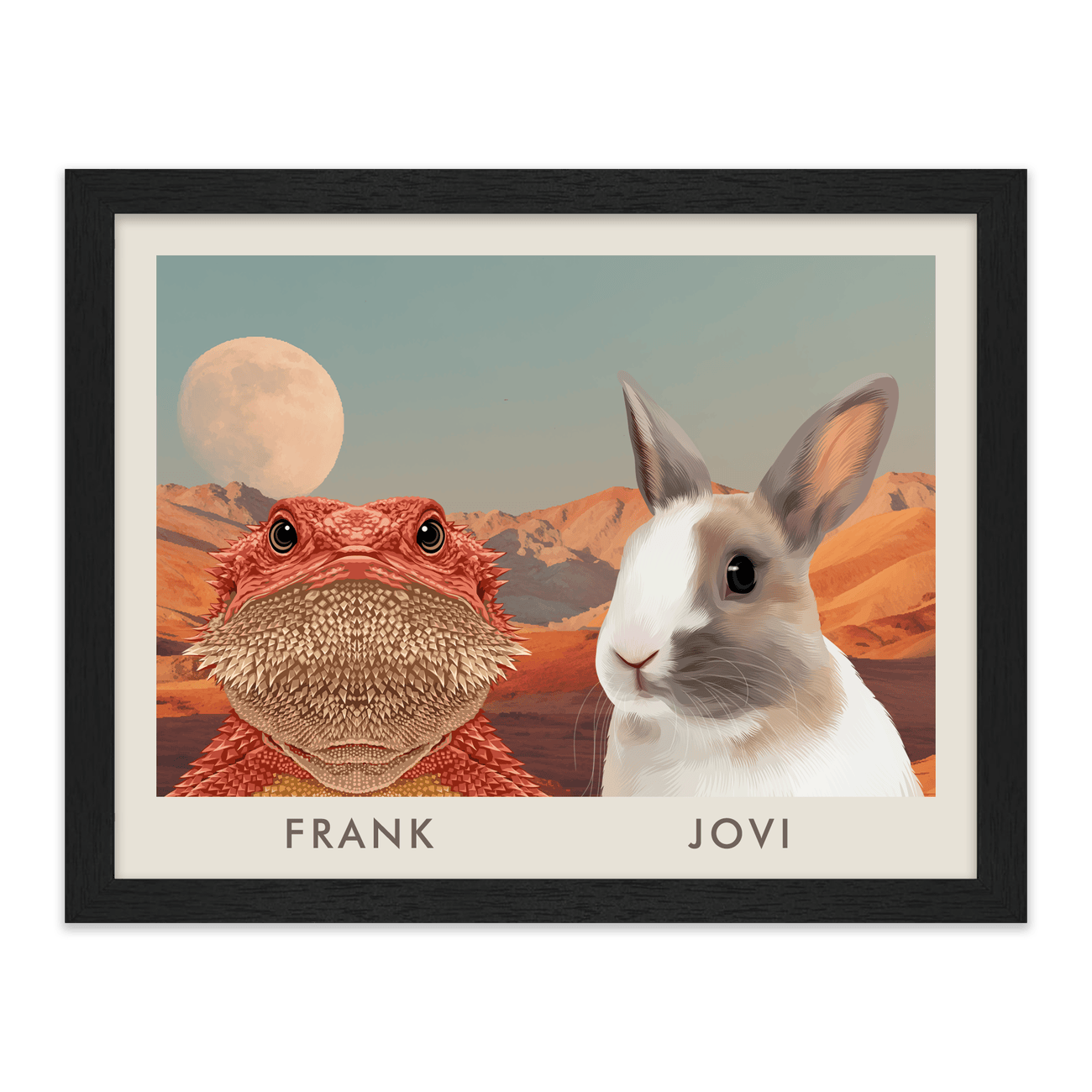2petportrait-horizontal-desertmoonriselandscape_Standard-Black-Frame.png