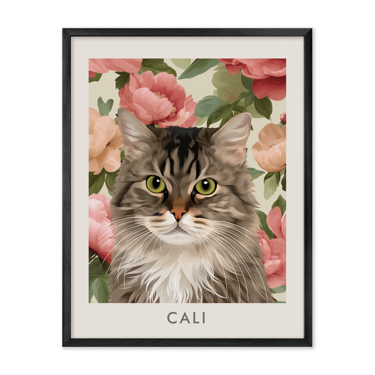 4petportrait-square-vintageblushpinkpeonies_Metal-Frame.png
