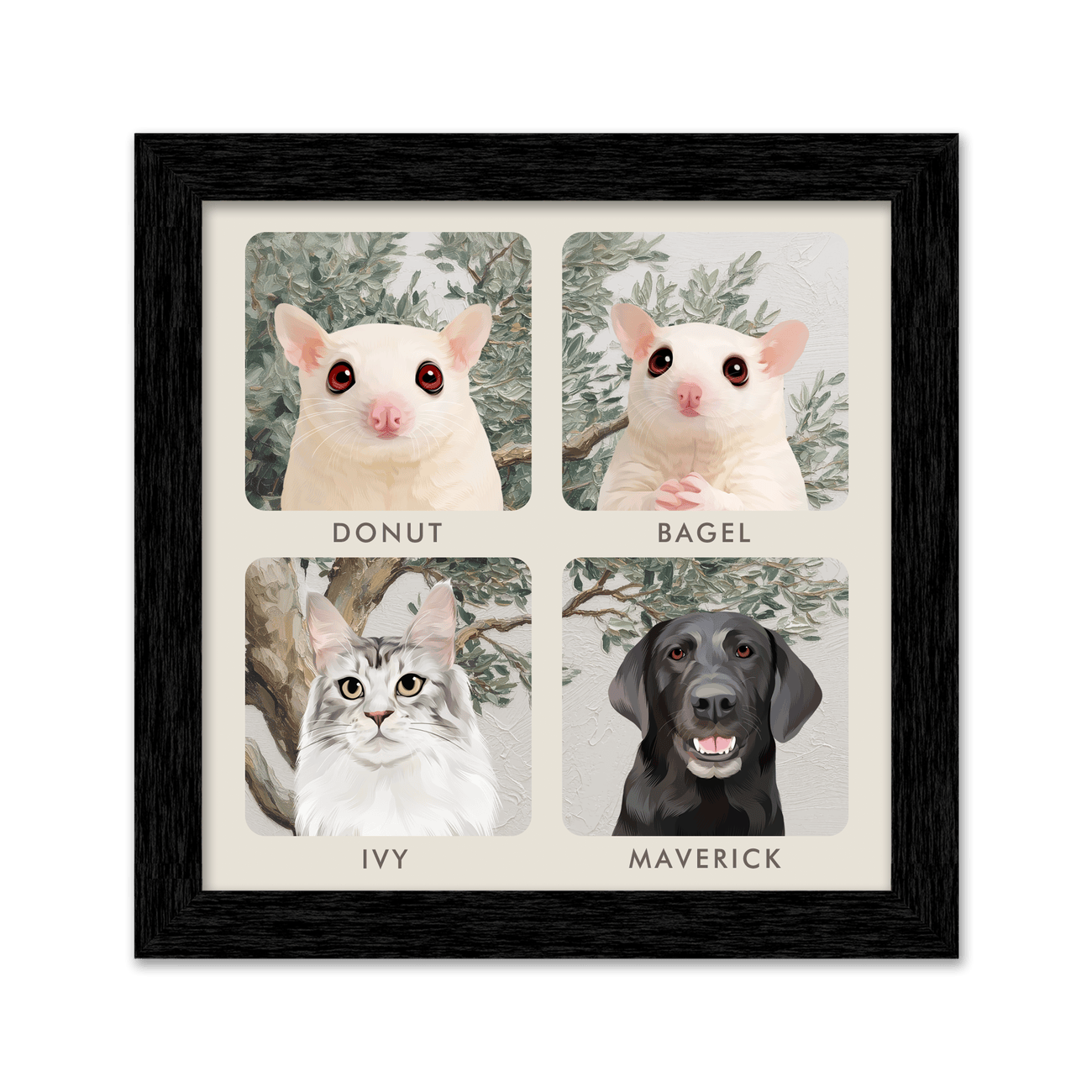 4pet-portrait-square-mediterraneanolivetreebranch-blackframe.png