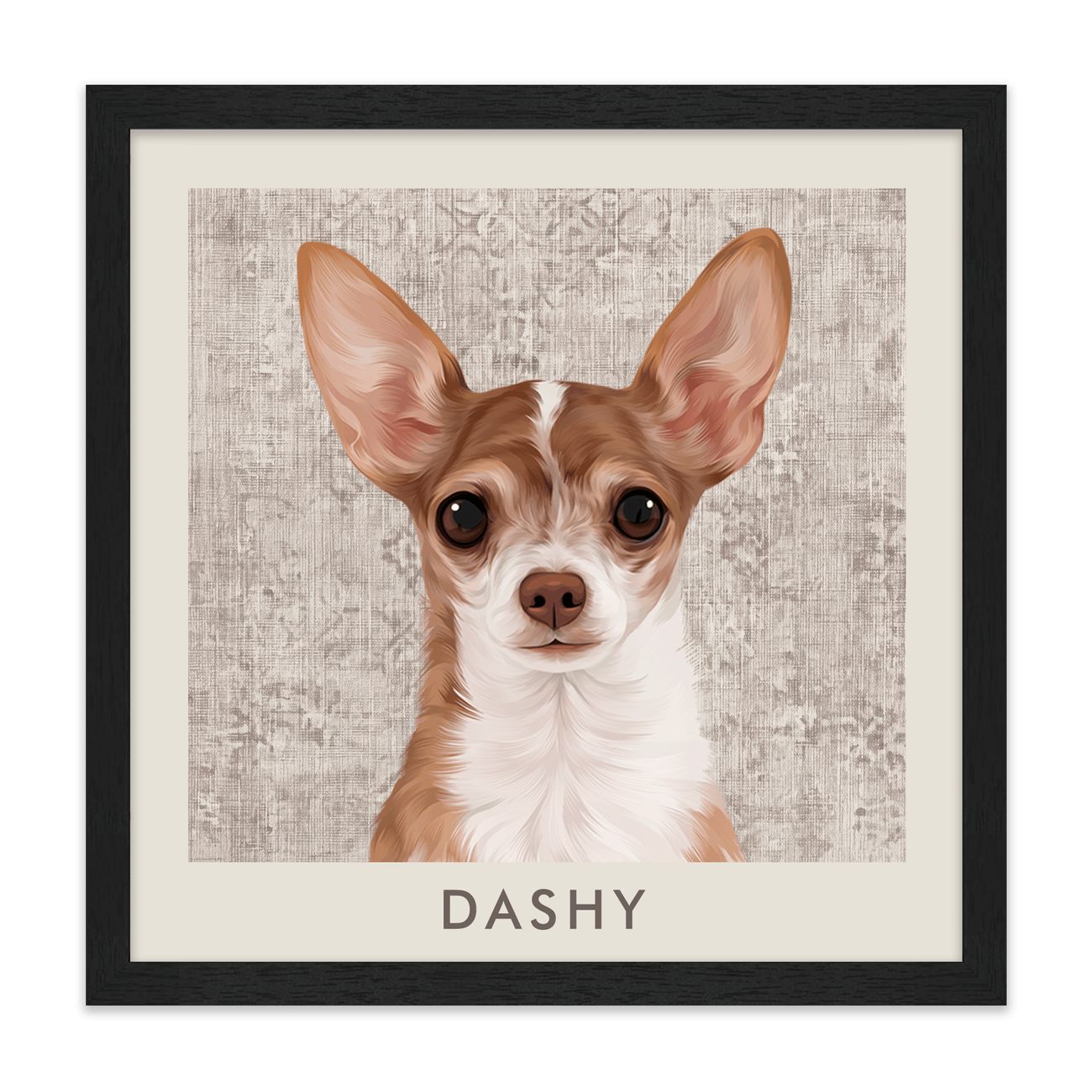 1petportrait-square-vintagedistressedtextilepattern_Standard-Black-Frame.png