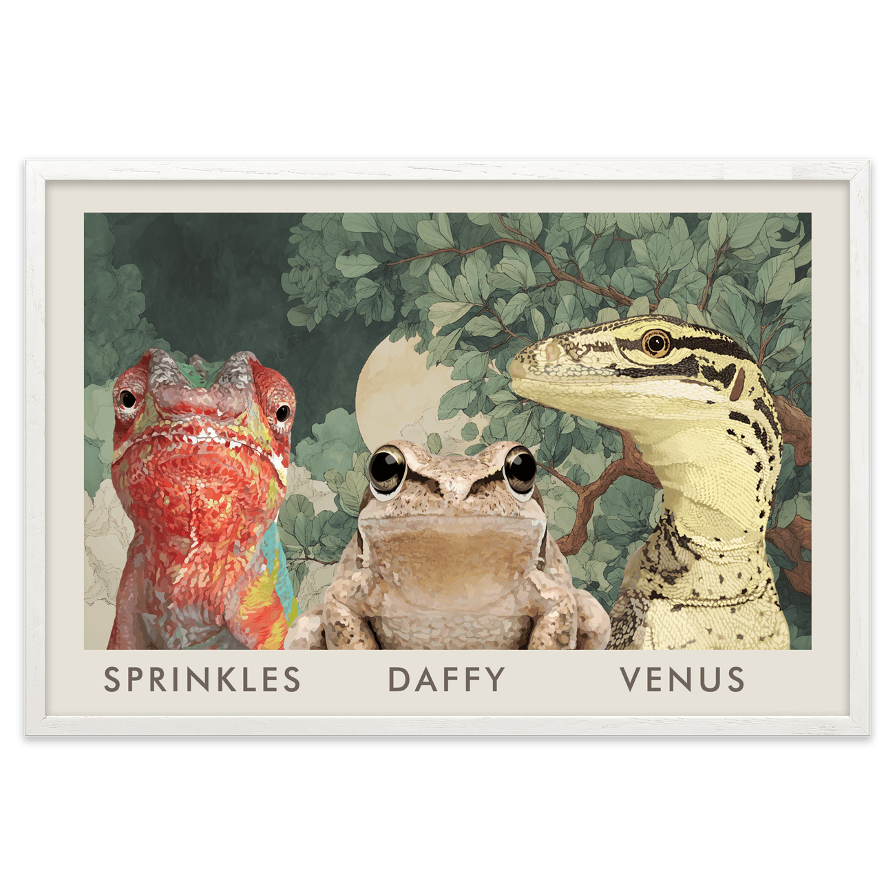 3petportrait-horizontal-enchantedjungleforestthemed_White-Oak-Frame.png