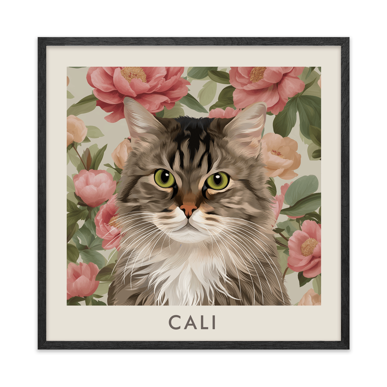 1petportrait-square-vintageblushpinkpeonies_Black-Oak-Frame.png