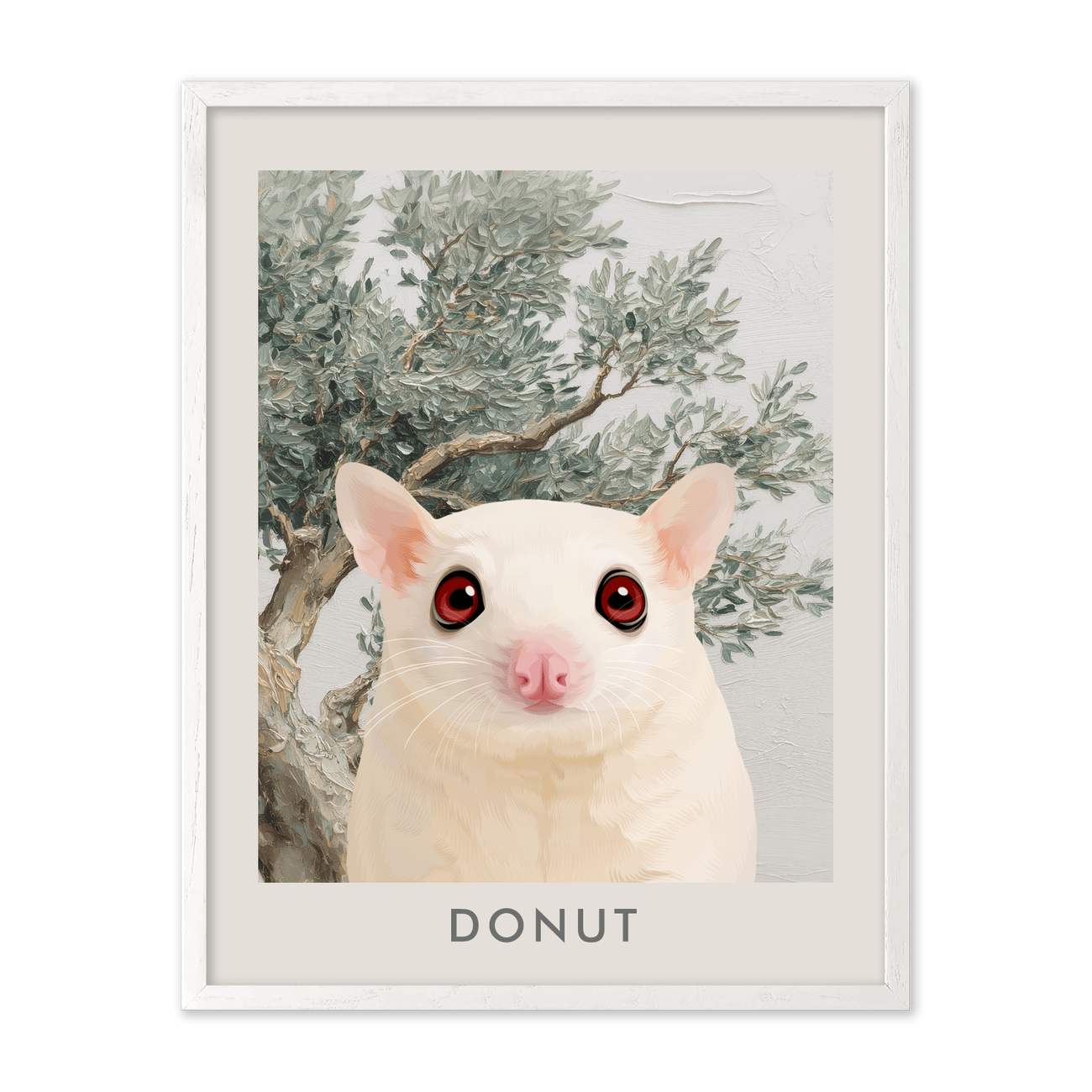 petportrait-vertical-mediterraneanolivetreebranch_White-Oak-Frame.png