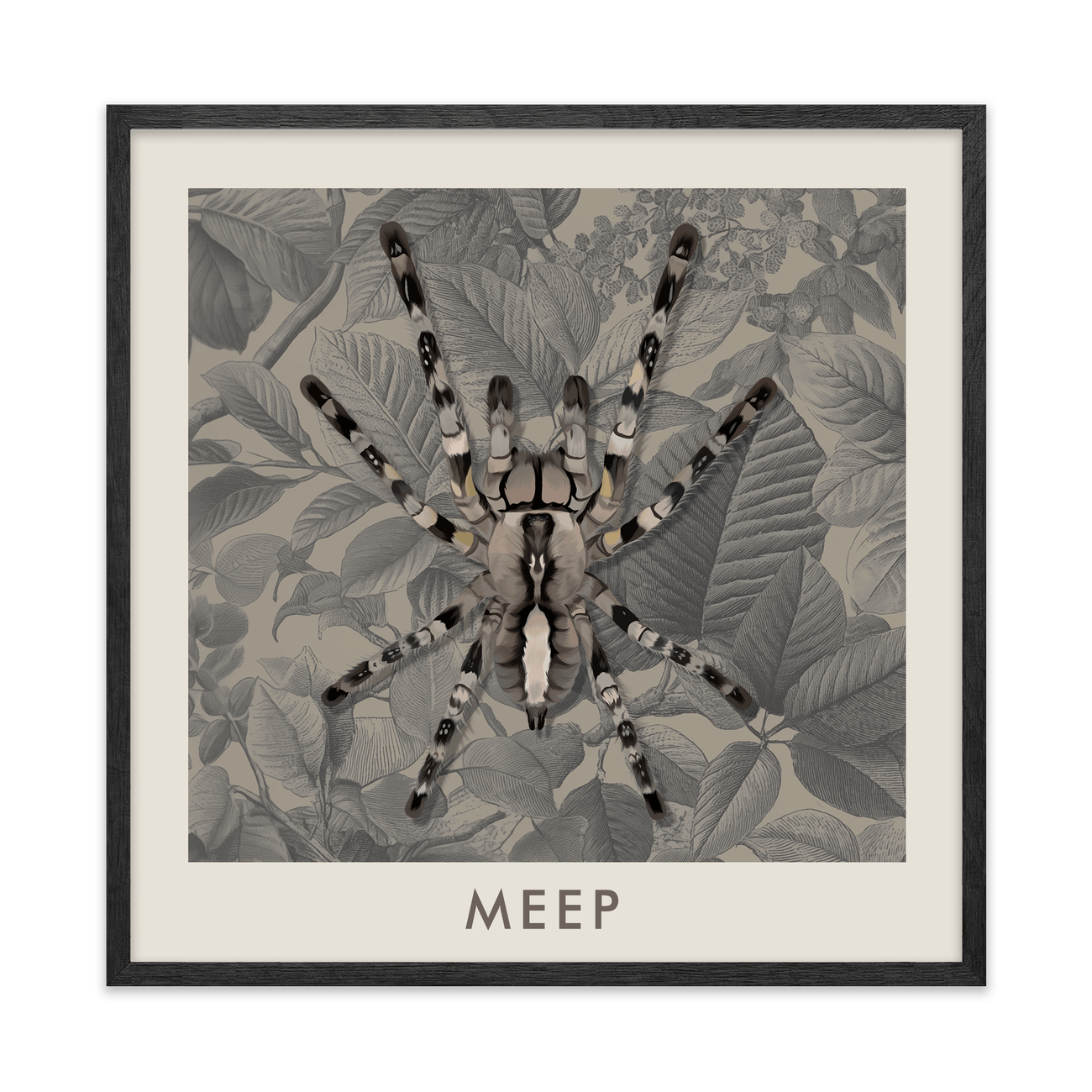 1petportrait-square-vintagebotanicalengravedleaves_Black-Oak-Frame.png