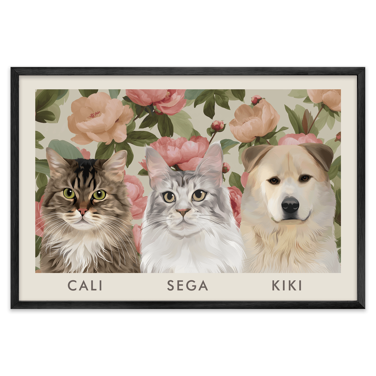 3petportrait-horizontal-vintageblushpinkpeonies_Metal-Frame.png