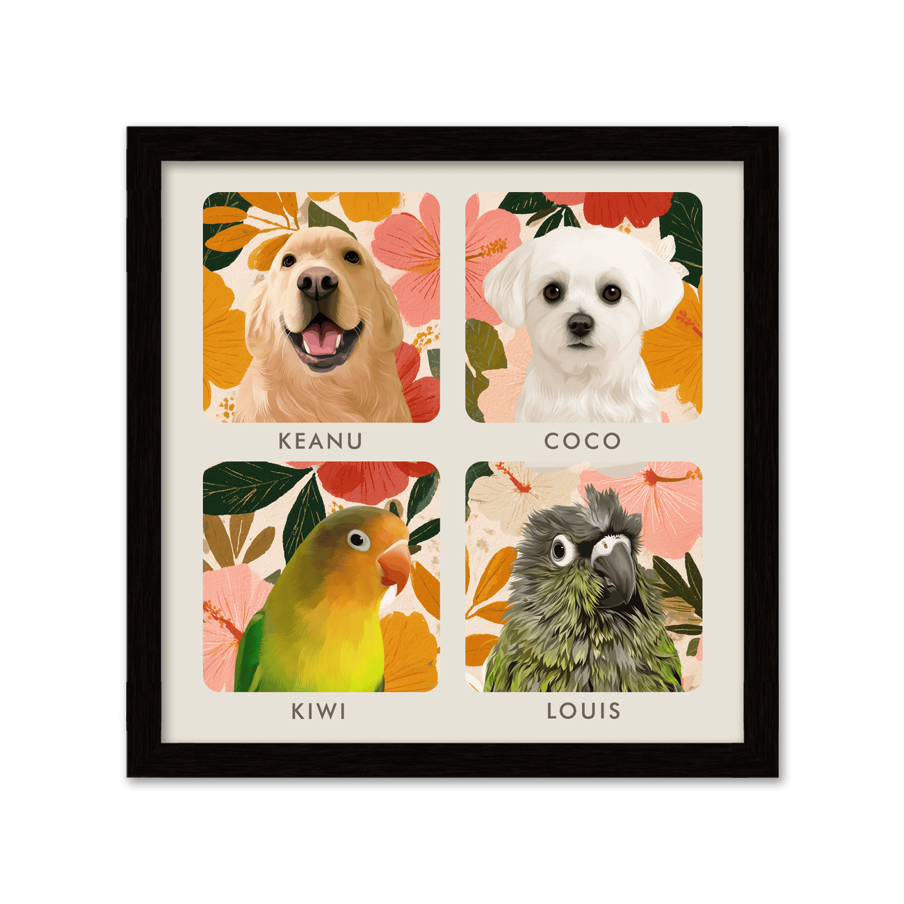 4pet-portrait-square-golden-hawaiin-hibiscus-sunset-metalframe.png