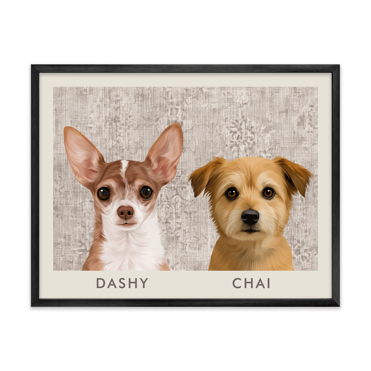2petportrait-horizontal-vintagedistressedtextilepattern_Metal-Frame.png