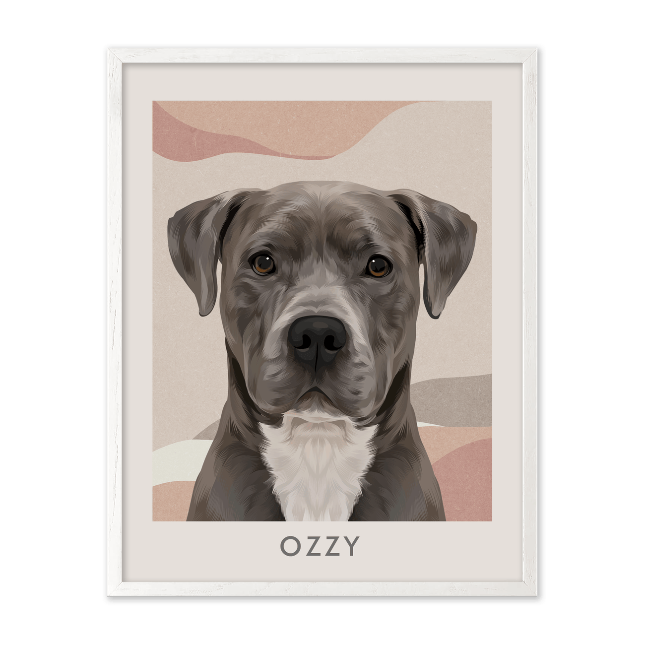 1petportrait-vertical-abstractbohodeserthorizon_White-Oak-Frame.png