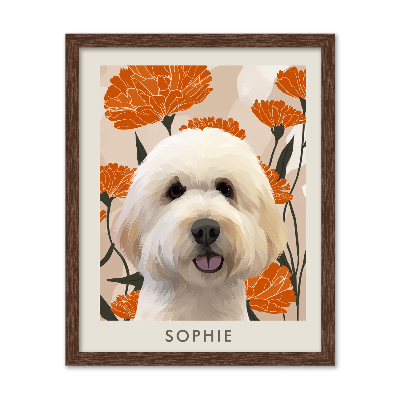 Blooming Marigold Floral Pet Portrait