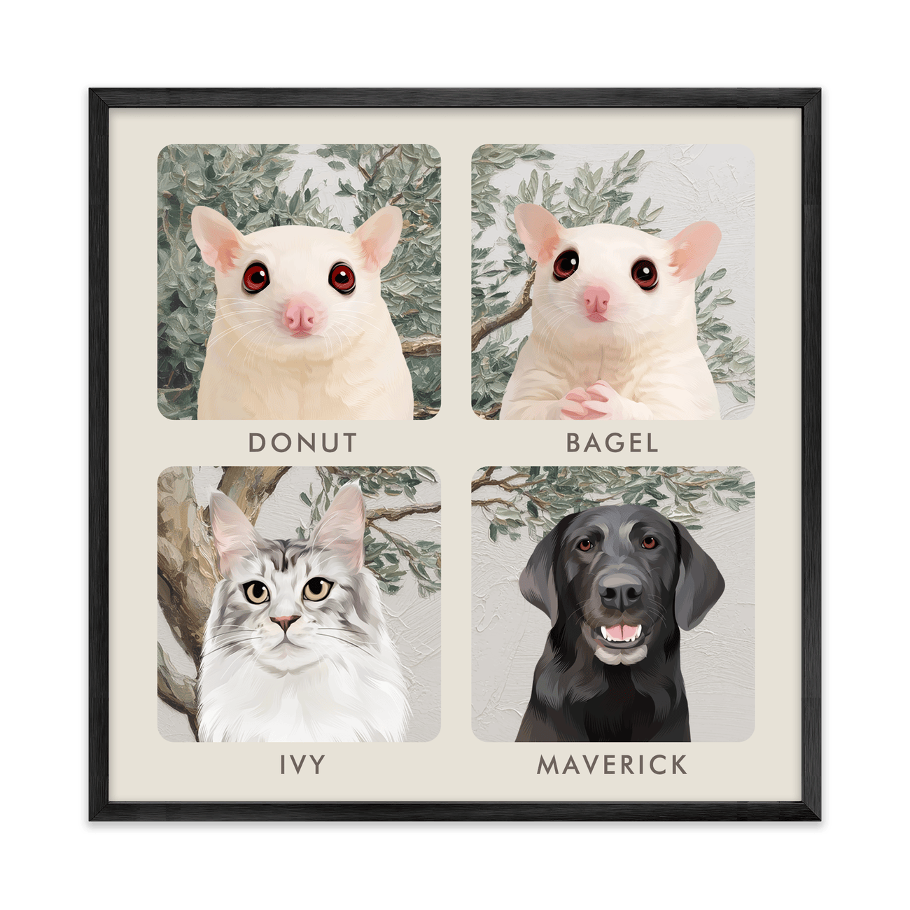 4petportrait-square-mediterraneanolivetreebranch_Metal-Frame.png