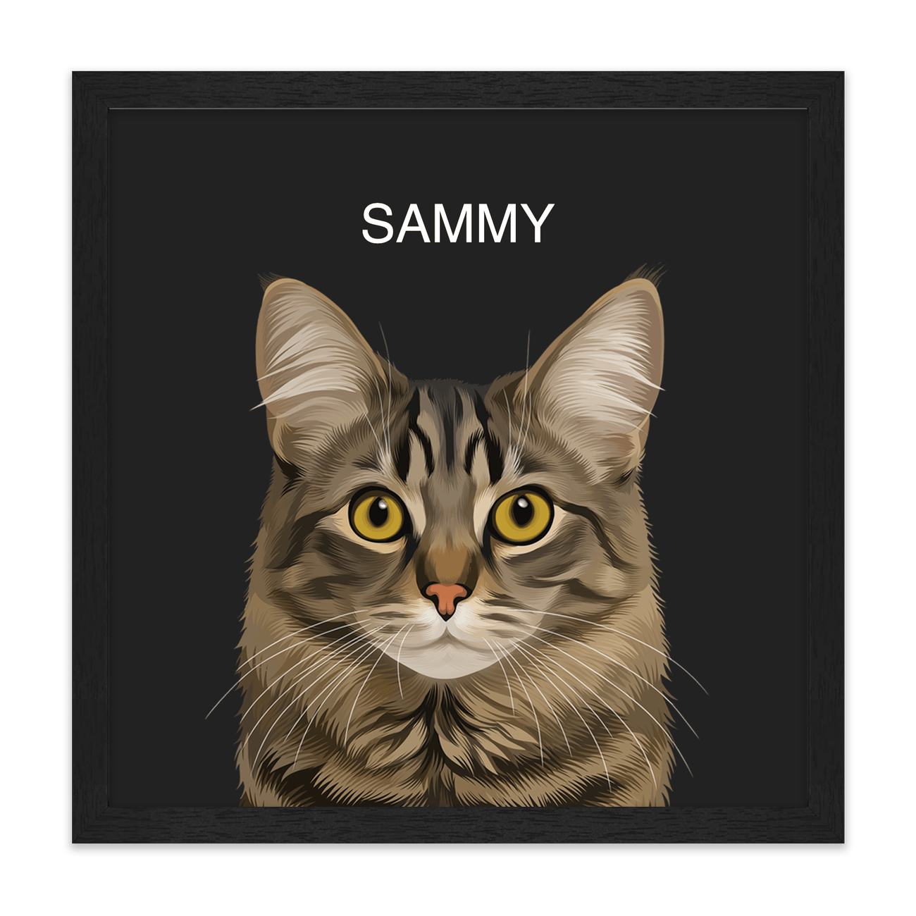 1petportrait-square-allblackhandillustrated_Standard-Black-Frame.png