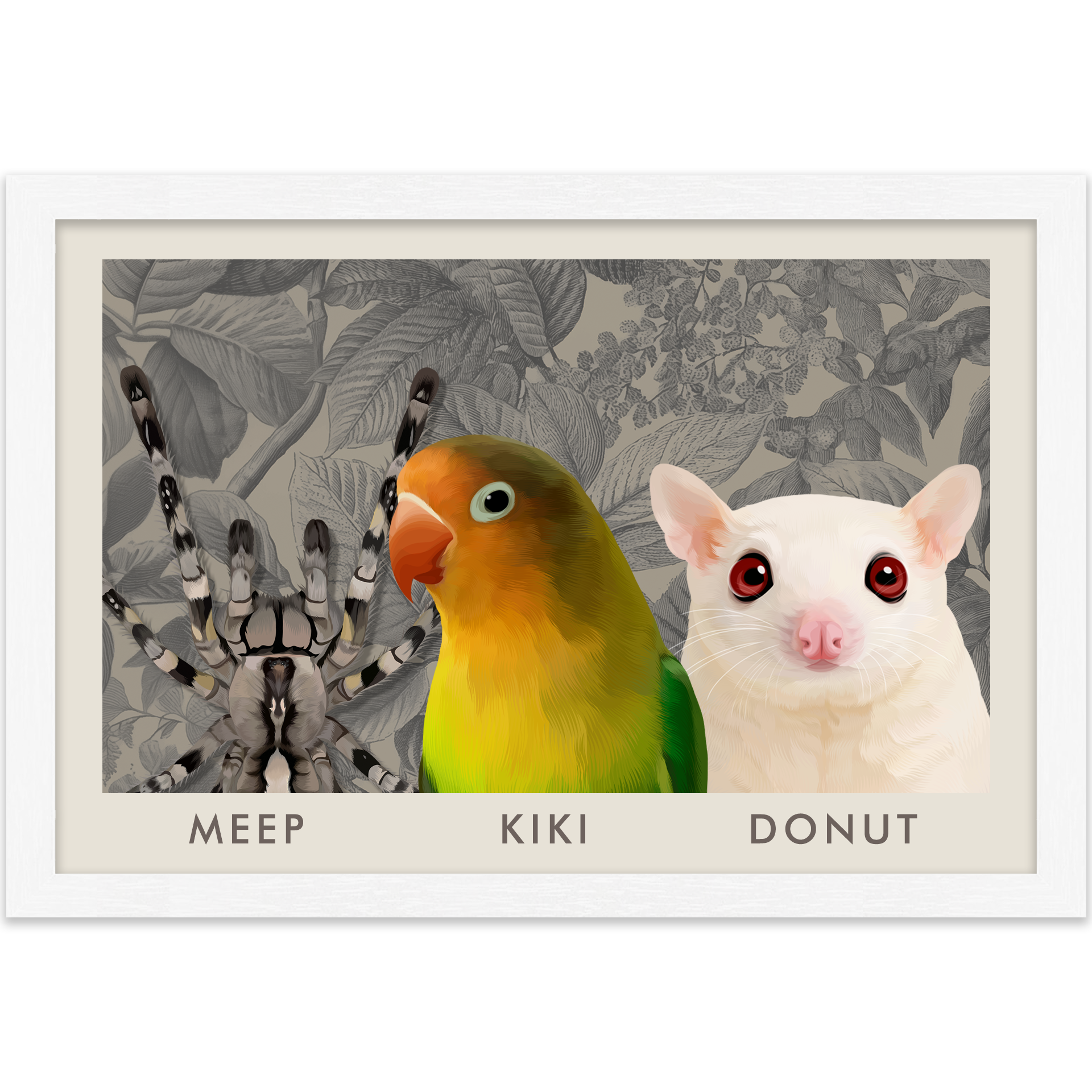 3petportrait-horizontal-vintagebotanicalengravedleaves_Standard-White-Frame.png