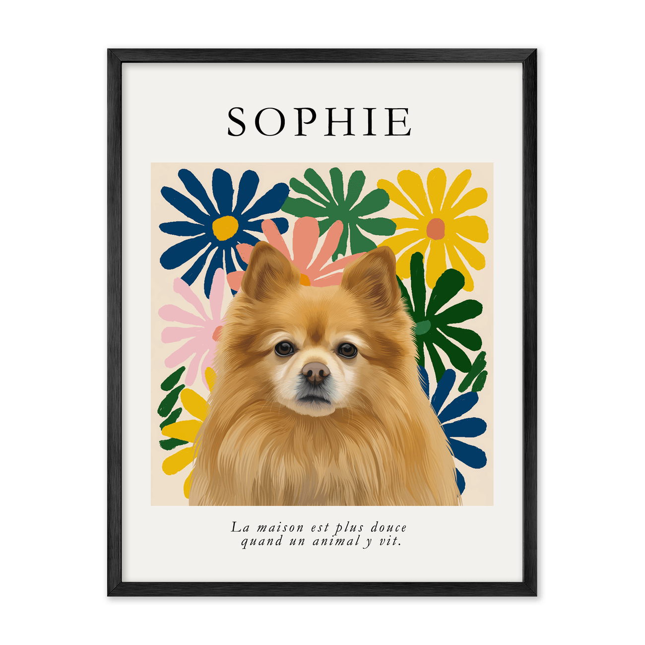 petportrait-vertical-modernmatisseinspiredfloral_Metal-Frame.png