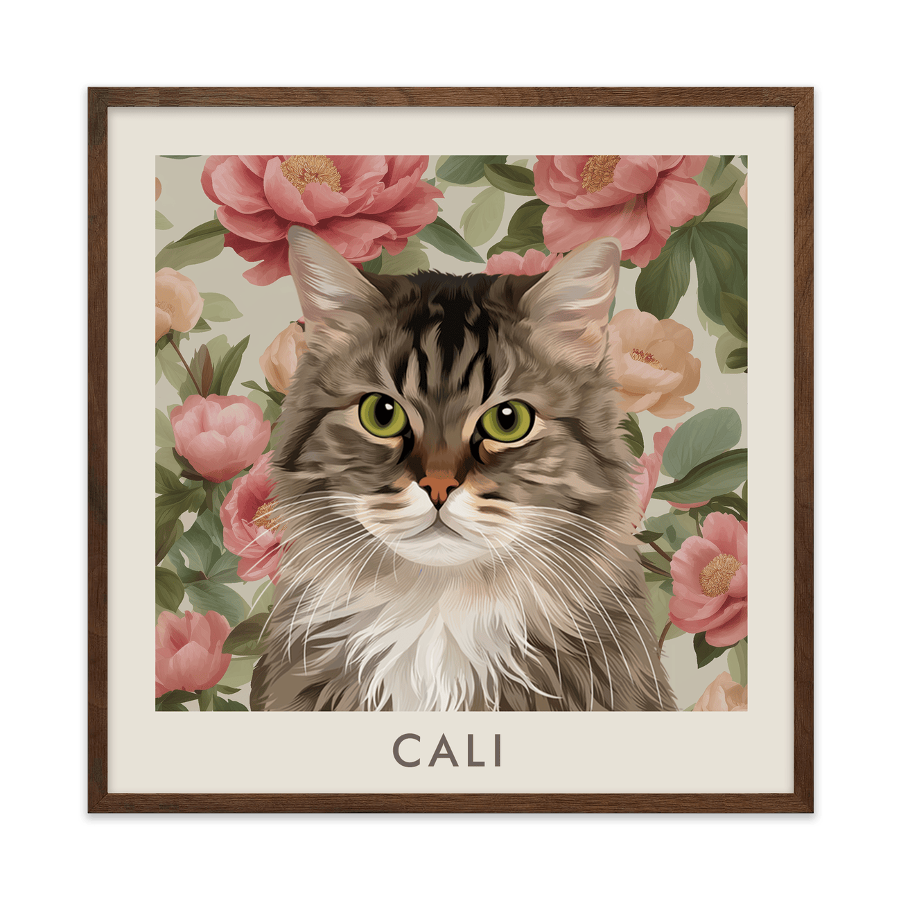 1petportrait-square-vintageblushpinkpeonies_Walnut-Frame.png