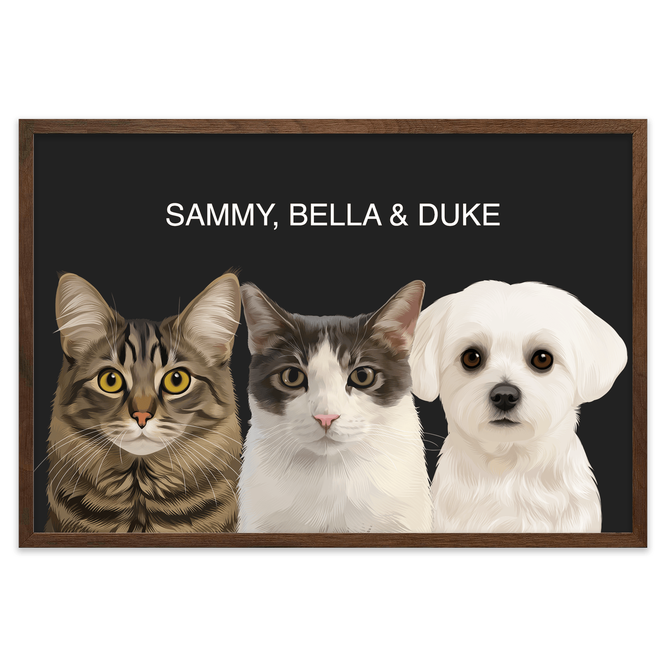 3petportrait-horizontal-allblackhandillustrated_Walnut-Frame.png