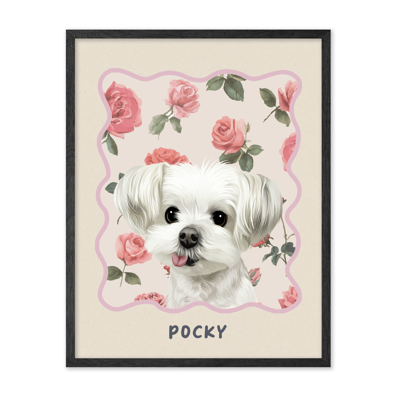 petportrait-vertical-vintagerosegardenpattern_Black-Oak-Frame.png