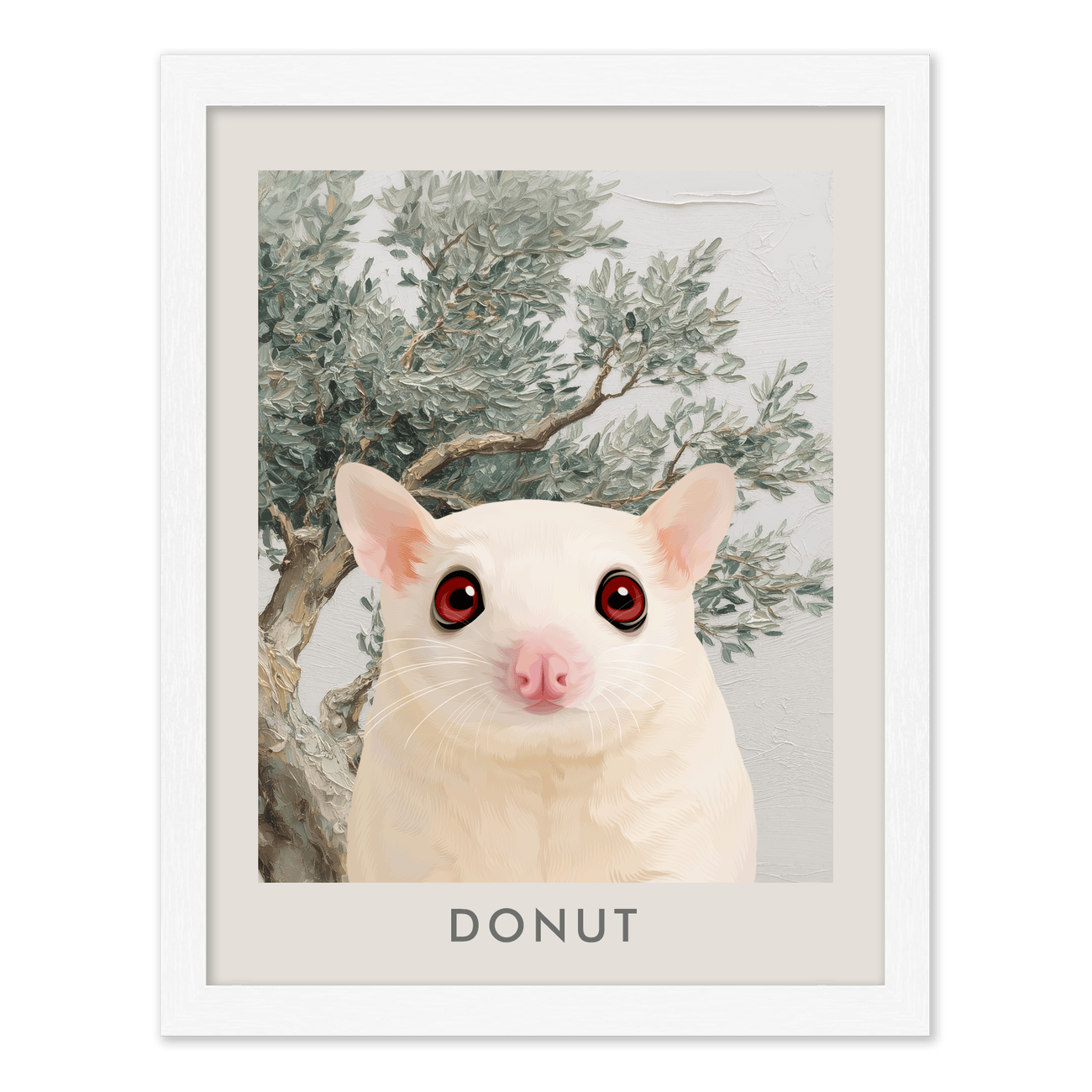 petportrait-vertical-mediterraneanolivetreebranch_Standard-White-Frame.png