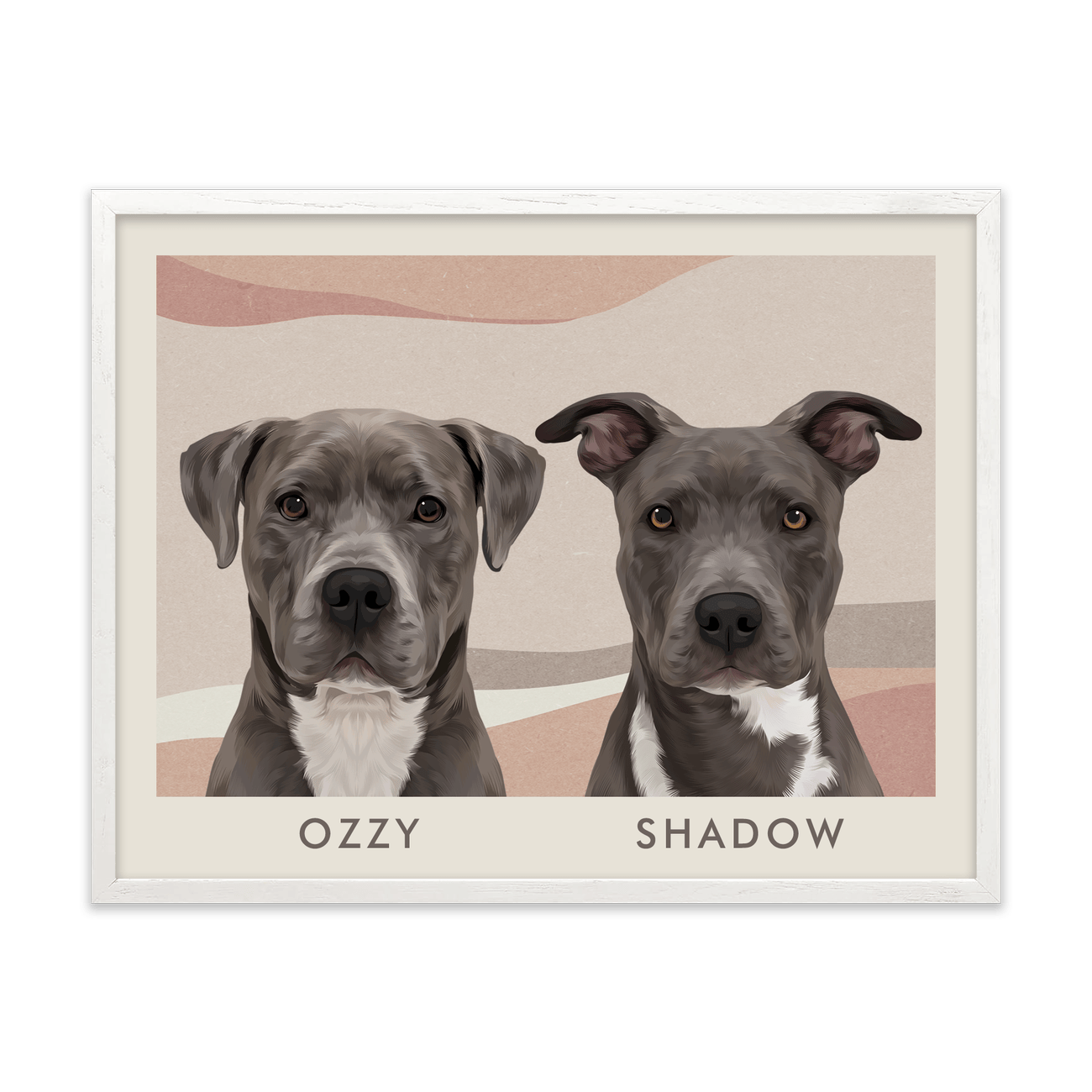 2petportrait-horizontal-abstractbohodeserthorizon_White-Oak-Frame.png