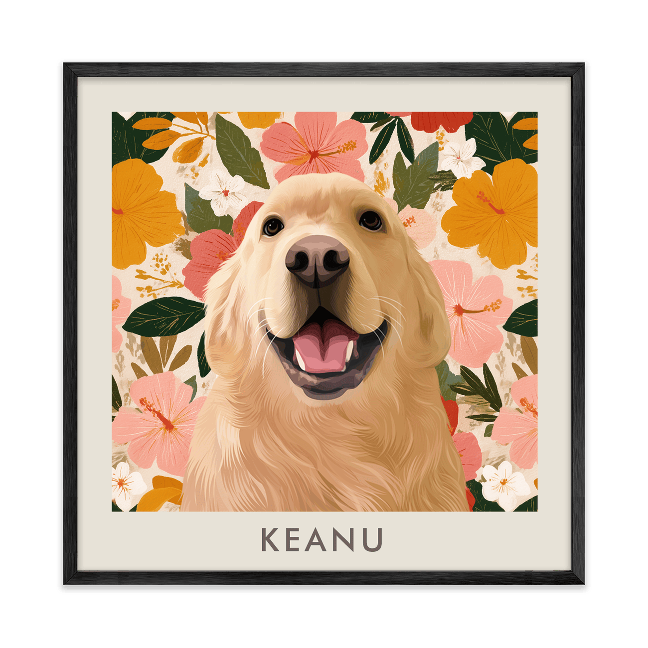 1petportrait-square-goldenhawaiinhibiscussunset_Metal-Frame.png