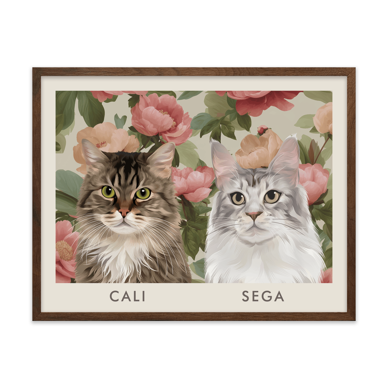 2petportrait-horizontal-vintageblushpinkpeonies_Walnut-Frame.png