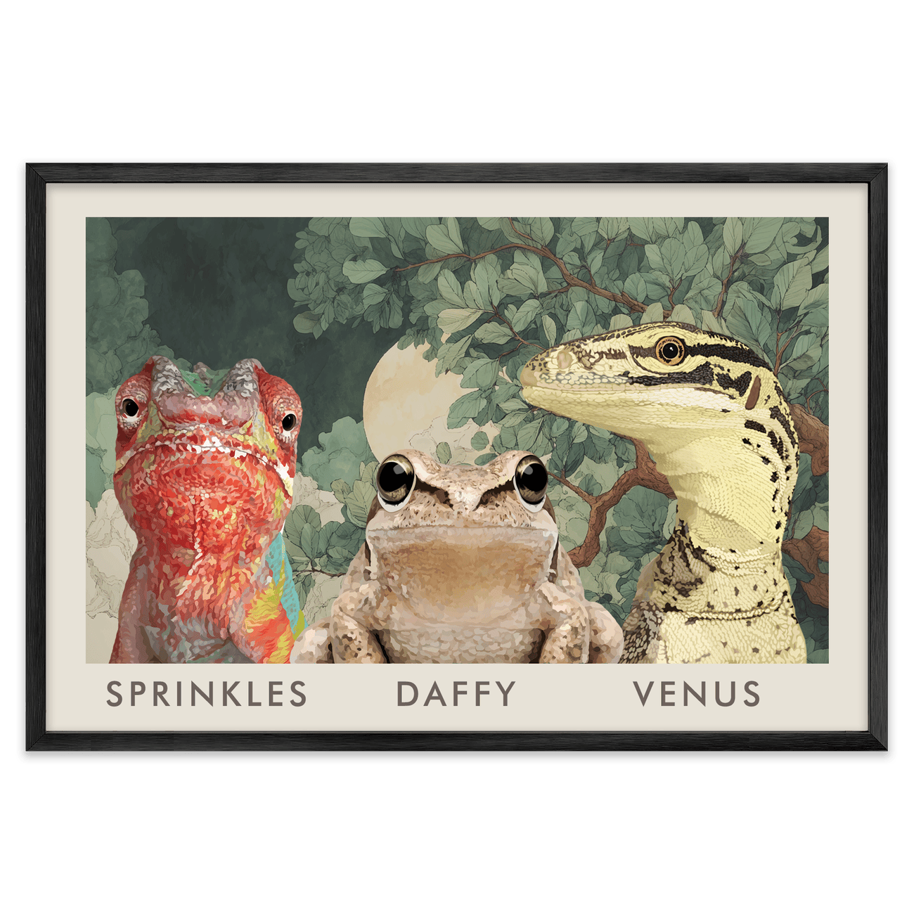 3petportrait-horizontal-enchantedjungleforestthemed_Metal-Frame.png